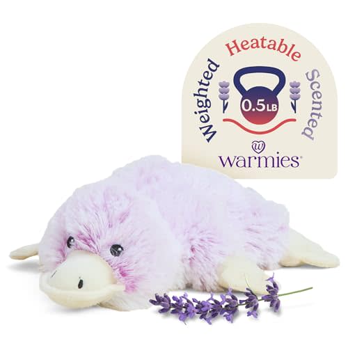 warmies Junior Microwavable & Weighted Stuffed Animal, Platypus - Heated Stuffed Animal, Weighted Plushies for Warmth & Comfort - Cute Plush Toys for Adults & Children (Boys, Girls, Babies & Toddlers)