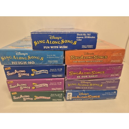 Disneys Sing Along Songs VHS Lot Of 9