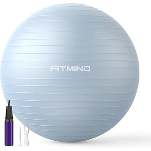 FITMIND_ Extra Thick Exercise Ball Yoga Ball 22in/26in/30in for Workout Pregnancy Stability,Anti-Burst and Slip Resistant Swiss Ball with Pump for Yoga, Pilates, Fitness,Birthing,Physical Therapy