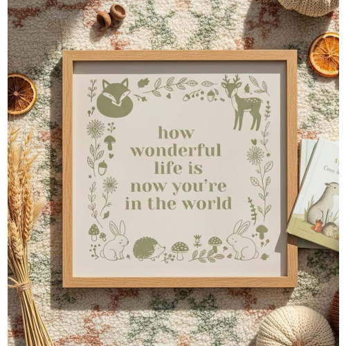 Woodland Nursery Print: Sage Green Floral, Scandinavian Art - 188 UNFRAMED Poster, Wall Art for Decor, Present, 16x24