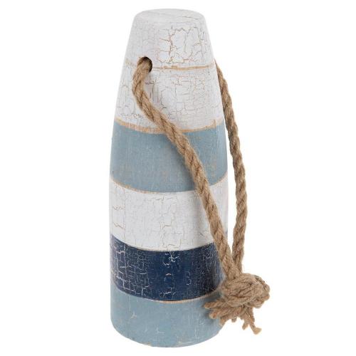 Blue & White Wood Buoy