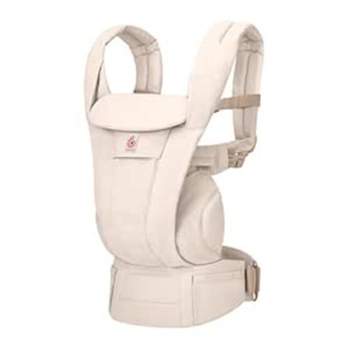 Ergobaby Omni Deluxe Baby Carrier for Newborn to Toddlers 0-48 Months (7-45 lbs) - 4-Position 100% Premium Cotton Baby Carrier with Ergonomic Support, Storage Pockets, and Sun Hood - Natural Beige
