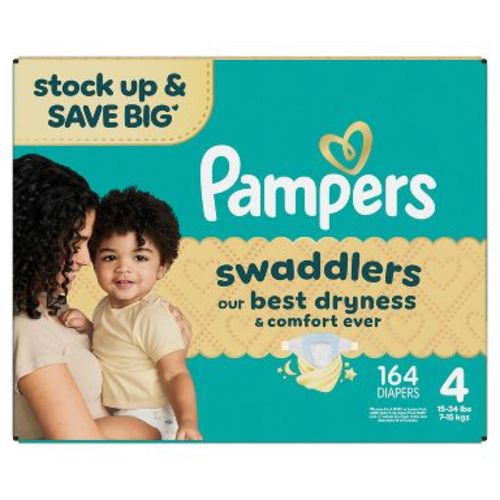 Pampers Swaddlers Sensitive Disposable Diapers Massive Pack - Size 4 - 164ct
