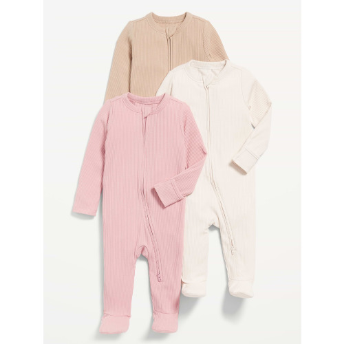 2-Way-Zip Sleep & Play Footed One-Piece 3-Pack for Baby