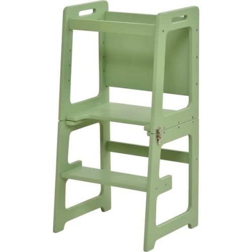 Date - 4 in 1 Kitchen Tower, Desk, Step Stool and Chalkboard, Green - Avenlur | Maisonette