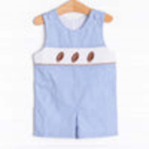 Fall Football Smocked Jon Jon, Blue – Stitchy Fish