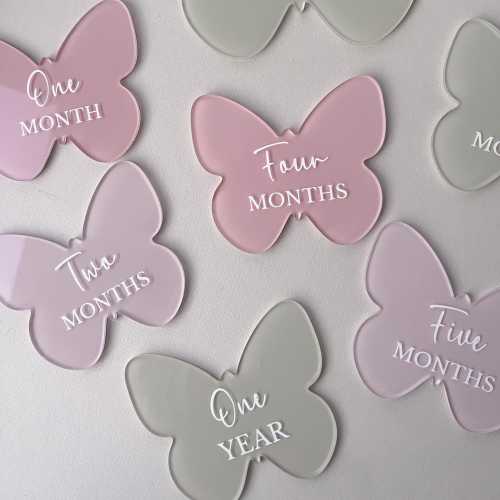 Acrylic Butterfly Baby Milestone Set: Custom Photo Prop