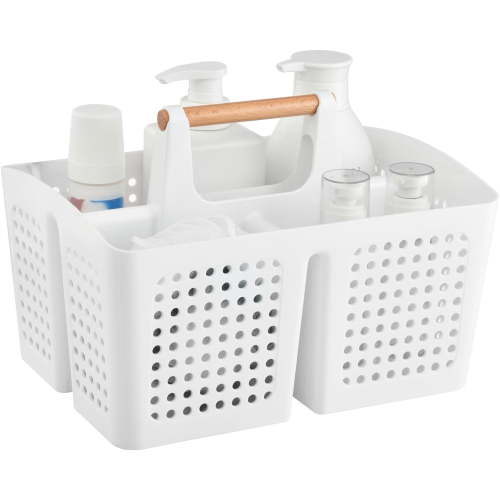 Haundry, Portable Shower Caddy, Large Capacity with Handle, White