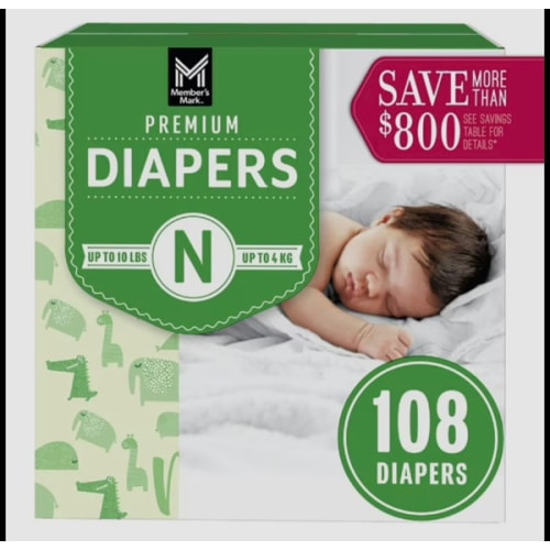Member's Mark Premium Baby Diapers, Sizes Newborn - 8 - Samsclub.com