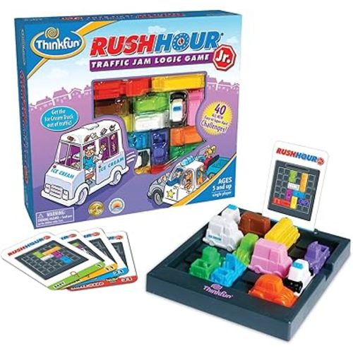 ThinkFun Rush Hour Junior - Classic Traffic Jam Logic Game | STEM Toy for Kids | Engaging Puzzles for Ages 5 and Up | Junior Edition of The International
