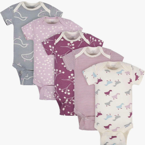 Grow by Gerber Baby Boys 5-Pack Short Sleeve Onesies Bodysuits