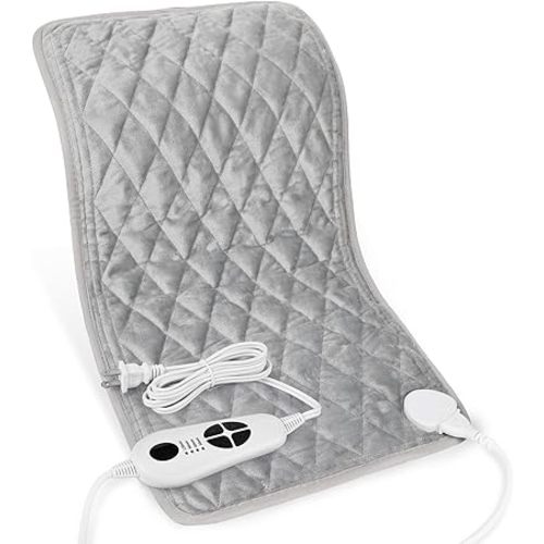 Deepsoon Heating Pad,Electric Heating Pads for Back,Neck,Abdomen,Moist Heating Pad for Shoulder,Knee,Arms,Legs,Dry/Moist Heat & Auto Shut Off,Christmas Gifts for Men and Women,Weighted Gray,24x12 Inch