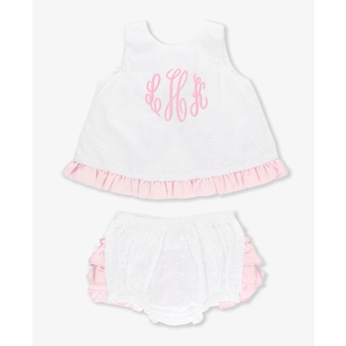 Swiss Dot Swing Top and Bloomer Set | RuffleButts & RuggedButts