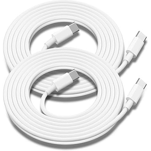 2Pack for Apple USB C to USB C Charging Cable 10ft 100W,Long Type C to Type C Fast Charger Cord for iPhone 16 E/17/Air/15/Pro/Plus/Pro Max,for MacBook Pro/Air,for iPad Pro12.9/11in,Air 4/5,Mini 6/7