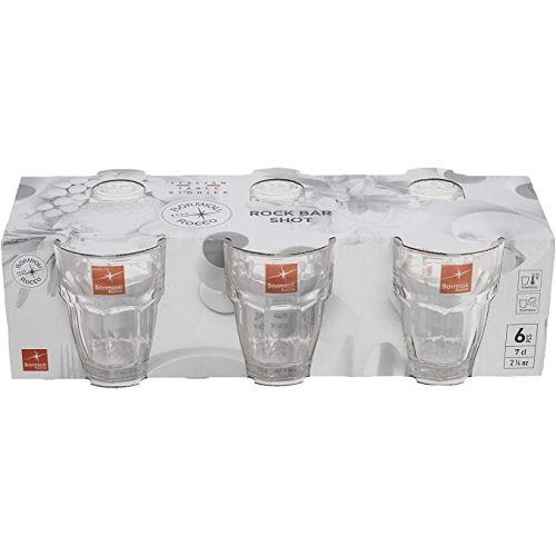 6 Bormioli Rocco Rock, 2.25oz, Durable Tempered Glass