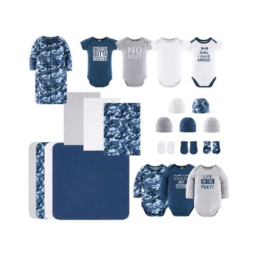 Baby Boys Newborn Shower Gift Set Layette Essentials, Navy, Grey