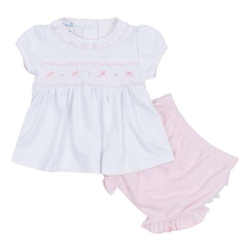 Amelia's Classics Solid Smocked Diaper Cover Set