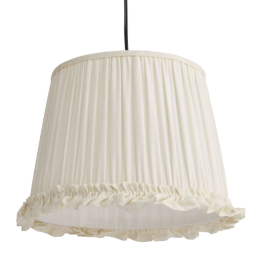 Ivory Cotton Pleated Ruffle Table Lamp Shade
