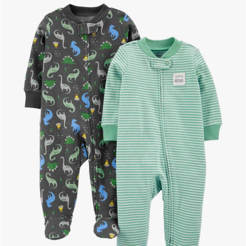 Simple Joys by Carter's baby-boys 2-way Zip Thermal Footed Sleep and Play, Pack of 2