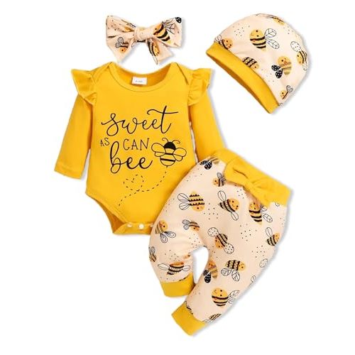 Doresbebe Baby Girl Clothes Newborn Infant Outfits Cute Summer Clothes Spring Romper Set+Hat+Headband