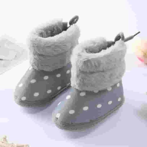 Shldybc Babys Boy Girl Boots Newborn Shoes Winter Snow Bowknot No-Slip Soft Sole Warm Infant Toddler Prewalker Booties Merry Christmas!