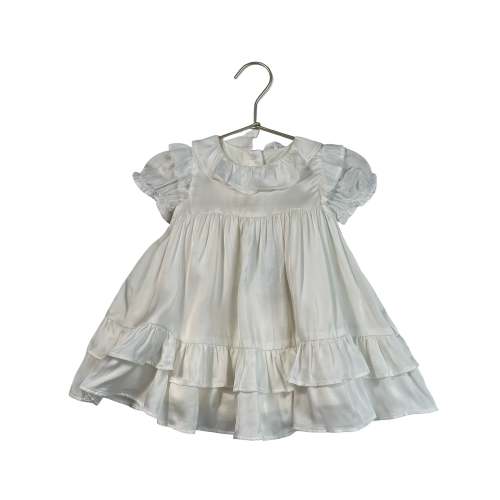 Janie and Jack Ivory Satin Dress - Size 6-12 Mo
