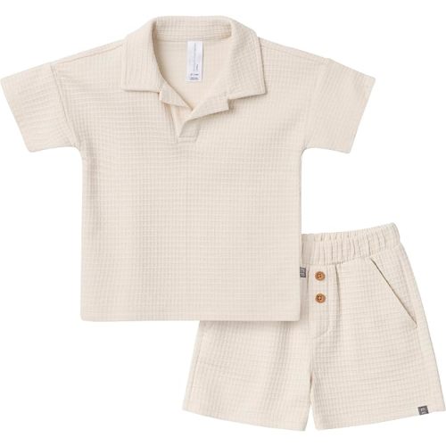 Modern Moments by Gerber Baby Boys' 2-piece Johny Collar Shirt & Short Set