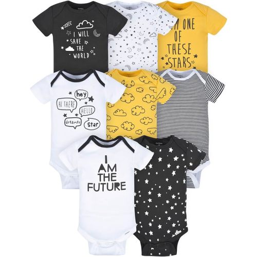 Gerber Unisex-Baby 8-pack Short Sleeve Onesies Bodysuits