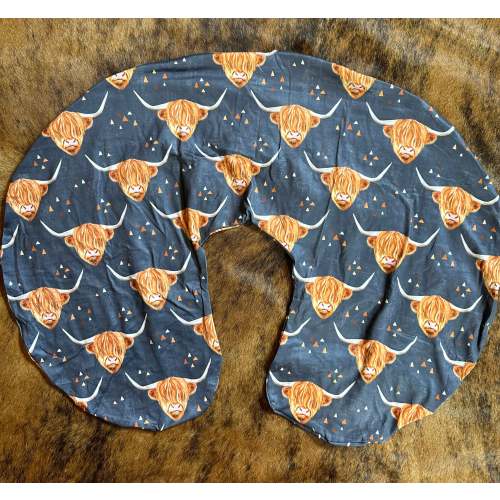 Highlander cow baby boppy pillow cover