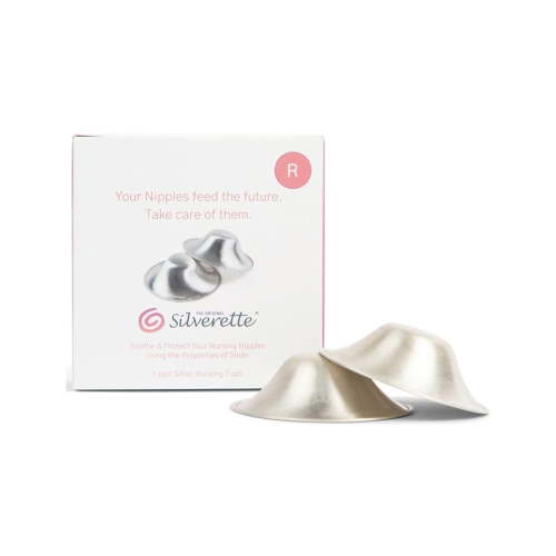 silverette Silver Nursing Cups for Breastfeeding, Nipple Protection, Antimicrobial, Anti-inflammatory, Made in Italy