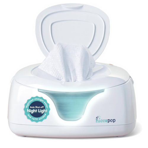 Hiccapop Baby Wipe Warmer and Baby Wet Wipes Dispenser | Baby Wipes Warmer for Babies | Diaper Wipe Warmer with Changing Light, White