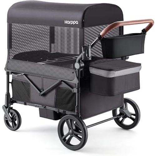 Harppa Remy XL Wagon Stroller for 4 Kids, 280Ibs Capacity with 4 Seater