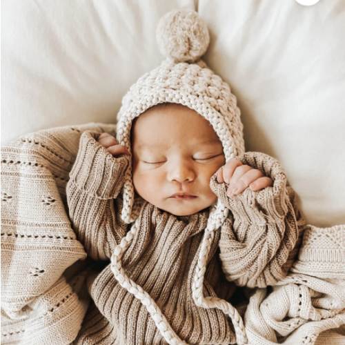 Luna + Luca Chunky Knit Bonnet - Beige