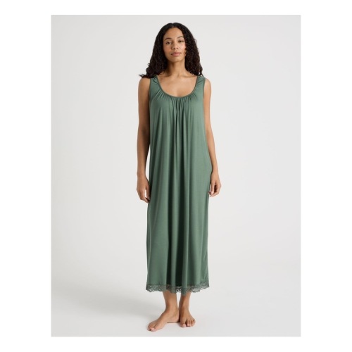 Pure Comfort Lace Long Chemise in Olive