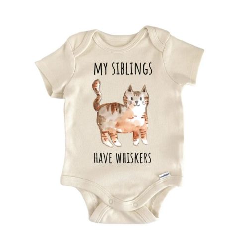 Cat Siblings Whiskers Feline Infant Gift Baby Bodysuit Natural 3-6 Months