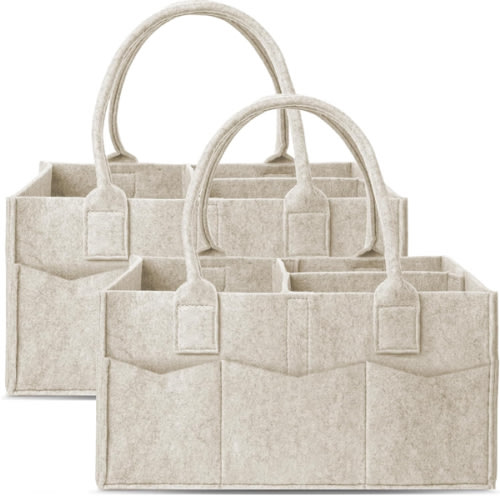 Cute Castle 2 Pack Diaper Caddy Organizer - Oatmeal