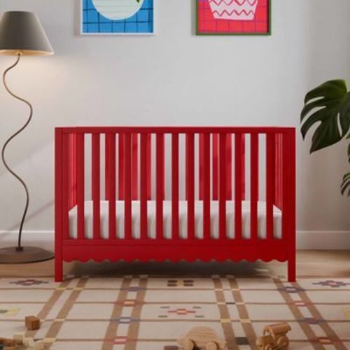daVinci Sammy Scallop 4-in-1 Convertible Crib - Strawberry Red
