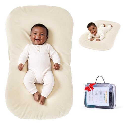 Baby Lounger 0-24 Months,Soft Infant Lounger Home&Travel,Apricot