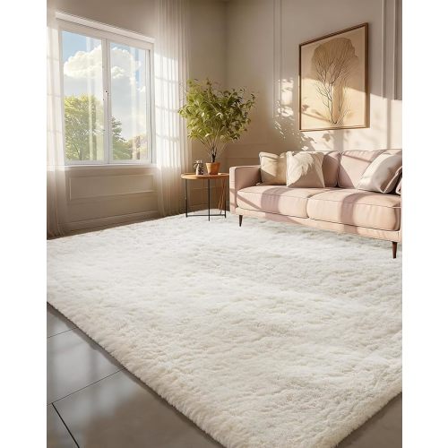 Ophanie 6x9 Area Rugs,Upgrade Non-Slip Fluffy Soft Rugs for Living Room,Large Shag Ivory Fuzzy Plush Rug,Shaggy Big Carpets for Bedroom,Kids Boys Girls Dorm Nursery Decor with Over 99 pcs Pile fibers