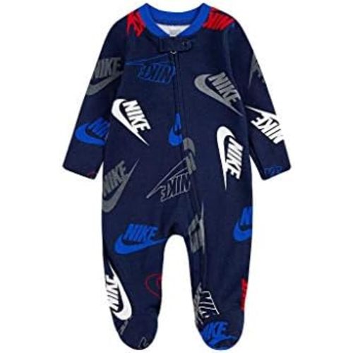 Nike Kids Baby Girl's Sportswear All Over Print Smiley Long Sleeve Footed Coverall (Infant)