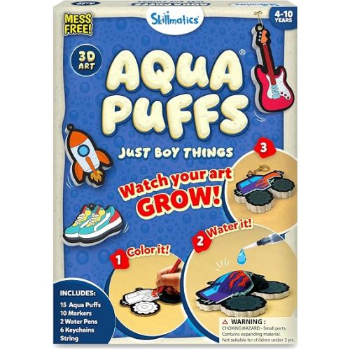 Skillmatics Aqua Puffs Just Boy Things, Art & Craft Kits, Paint by Number