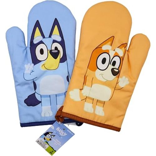 Handstand Kitchen Bluey and Bingo Dance Mode Pair of Kids Oven Mitts