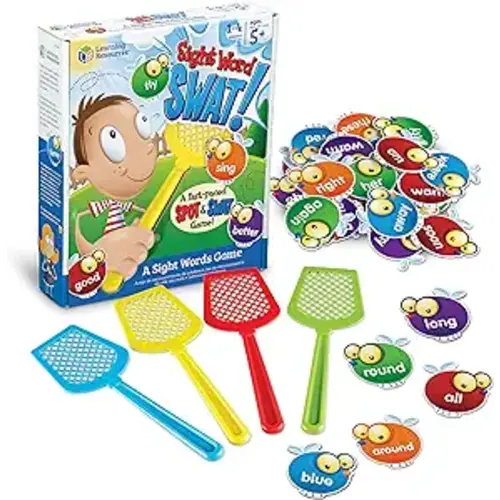 Learning Resources Sight Word Swat a Sight Word Game, Ages 5+, Kindergarten Learning Activities, Word games, Learning Games, kindergarten Toys,Phonics Games