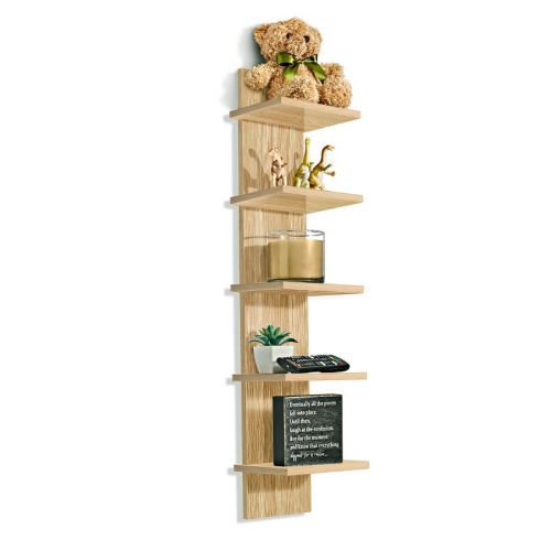 Sorbus 5 Tier Vertical Wall-mounted Floating Shelves For Bathroom, Bedroom, Living Room, Kitchen And More (maple)
