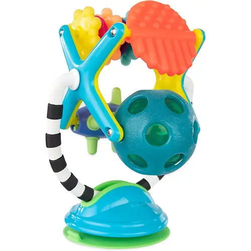 Sassy Teethe & Twirl Sensation Station 2-in-1 Suction Cup High Chair Toy | Developmental Tray Toy for Early Learning | for Ages 6 Months and Up