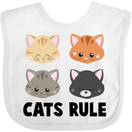inktastic Cats Rule with Cat Heads Baby Bib