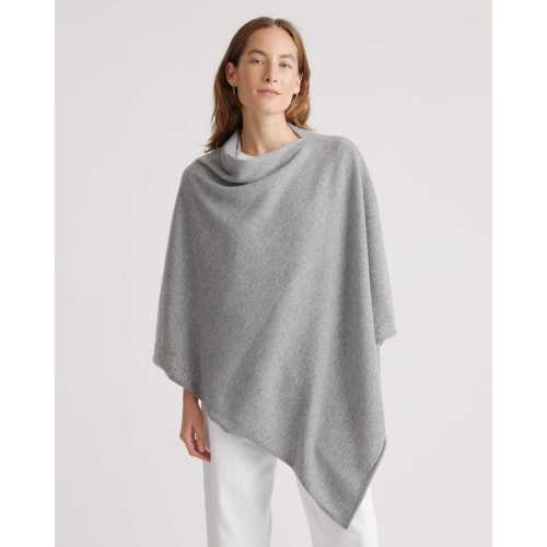 Mongolian Cashmere Poncho  in Ivory