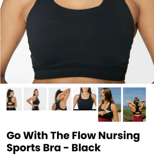 Go With The Flow Nursing Sports Bra - Black