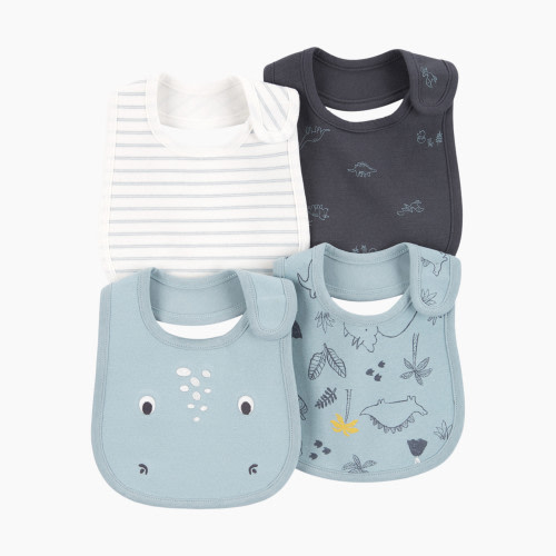 Carter's Teething Bibs (4 Pack) - Dinosaurs/Stripes, OSZ