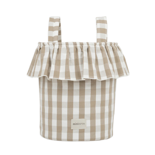 Vichy Basket - Oak + White · Minicoton